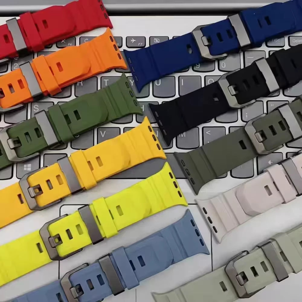 Armor Metal Case+Strap for  Watch Series 10 9 8 7 6 5 Se HD Glass Drop Resistant Waterproof Protect Cover Iwatch 44Mm 45Mm