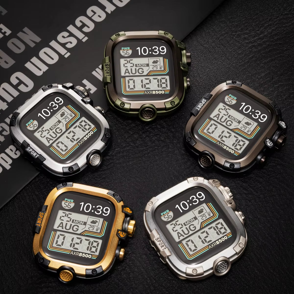 Armor Metal Case+Strap for  Watch Series 10 9 8 7 6 5 Se HD Glass Drop Resistant Waterproof Protect Cover Iwatch 44Mm 45Mm