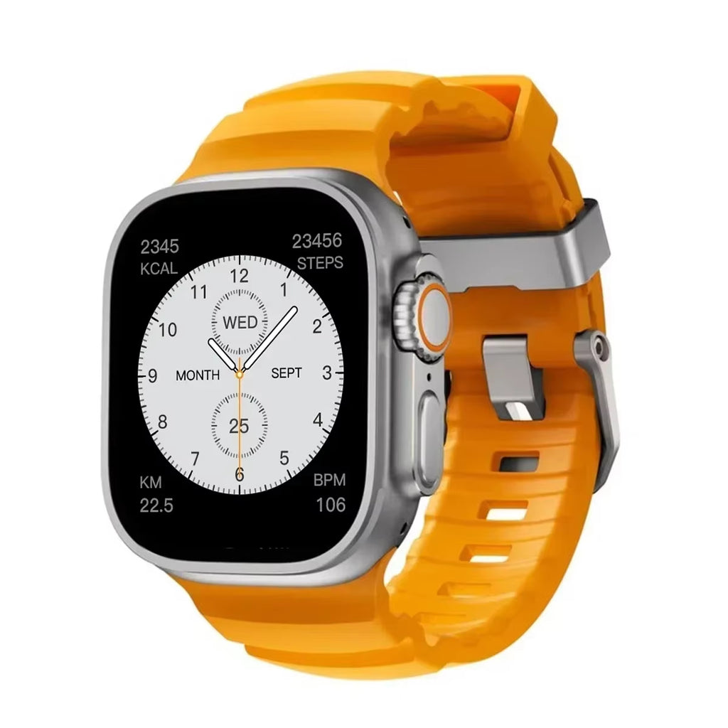 Armor Metal Case+Strap for  Watch Series 10 9 8 7 6 5 Se HD Glass Drop Resistant Waterproof Protect Cover Iwatch 44Mm 45Mm