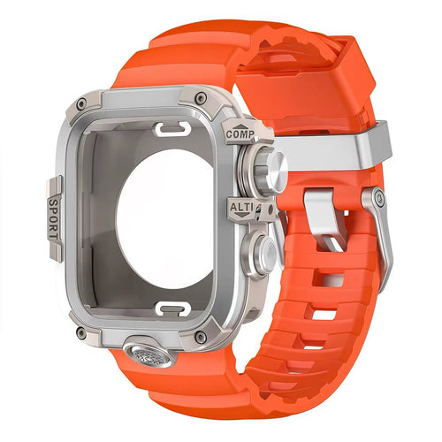 Armor Metal Case+Strap for  Watch Series 10 9 8 7 6 5 Se HD Glass Drop Resistant Waterproof Protect Cover Iwatch 44Mm 45Mm