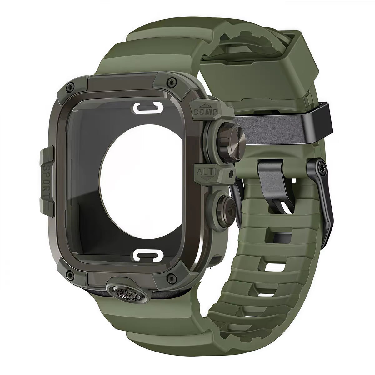 Armor Metal Case+Strap for  Watch Series 10 9 8 7 6 5 Se HD Glass Drop Resistant Waterproof Protect Cover Iwatch 44Mm 45Mm