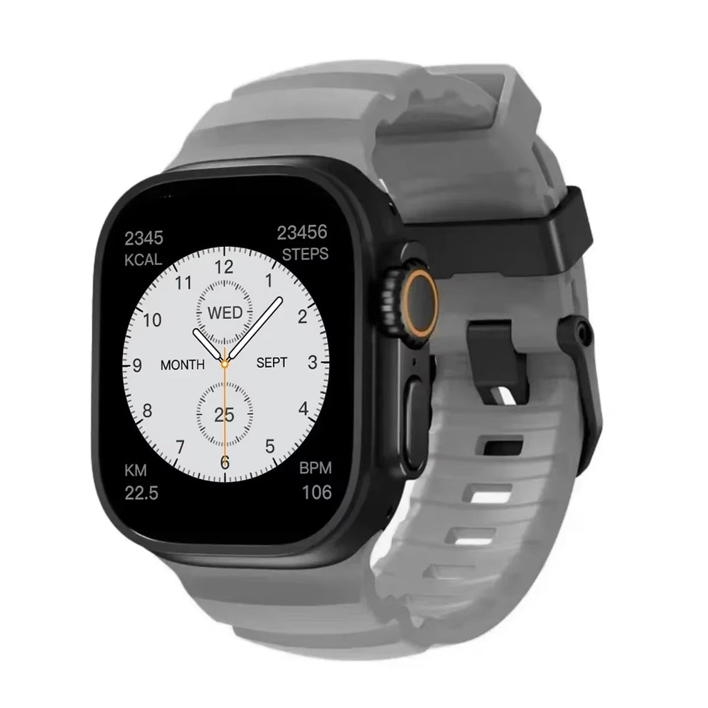 Armor Metal Case+Strap for  Watch Series 10 9 8 7 6 5 Se HD Glass Drop Resistant Waterproof Protect Cover Iwatch 44Mm 45Mm
