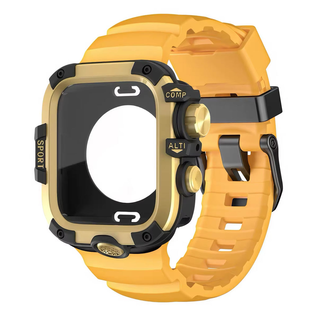 Armor Metal Case+Strap for  Watch Series 10 9 8 7 6 5 Se HD Glass Drop Resistant Waterproof Protect Cover Iwatch 44Mm 45Mm