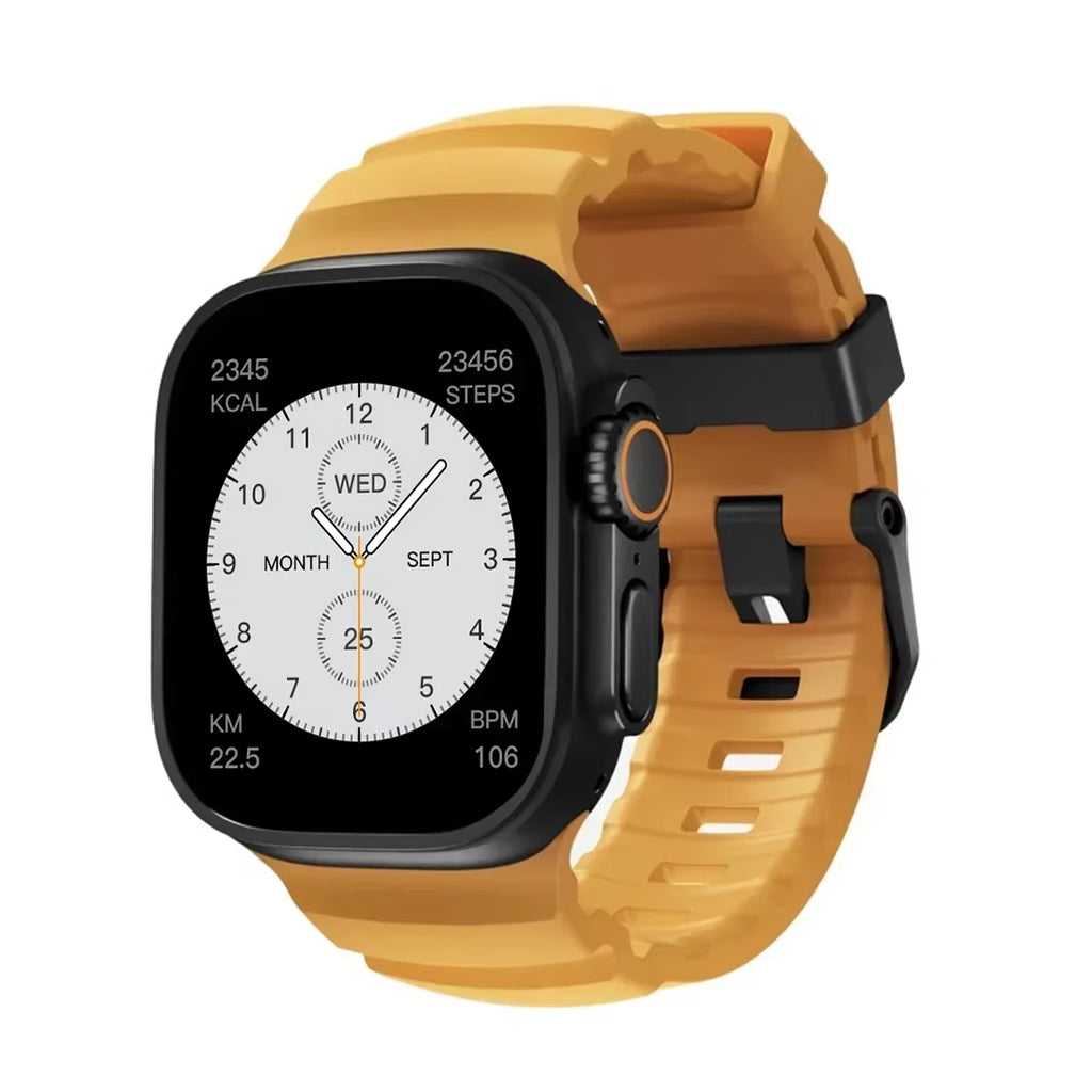 Armor Metal Case+Strap for  Watch Series 10 9 8 7 6 5 Se HD Glass Drop Resistant Waterproof Protect Cover Iwatch 44Mm 45Mm